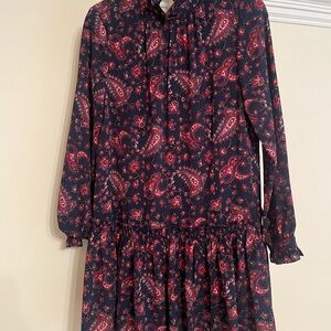 La Vie Rebecca Taylor Floral Paisley Long Sleeve Dress